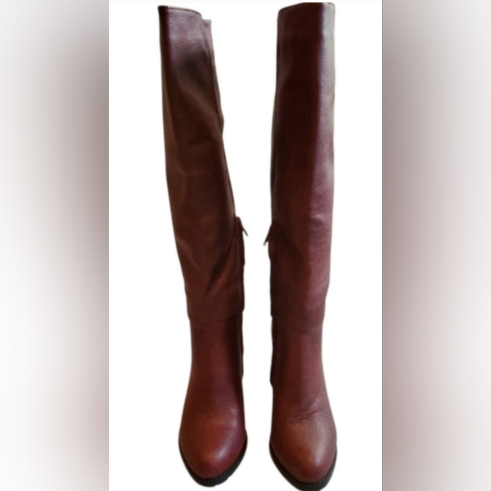 Leila Stone "Salina" Knee High Wine Colored Boots NWOB - Picture 4 of 6